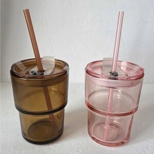 Target Iced Coffee & Matcha Tumbler Cups w/ Straw Set of 2